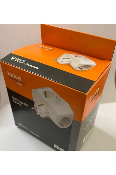 VİKO Yonca Plus White Triple Grounded Goliath Socket with Plug