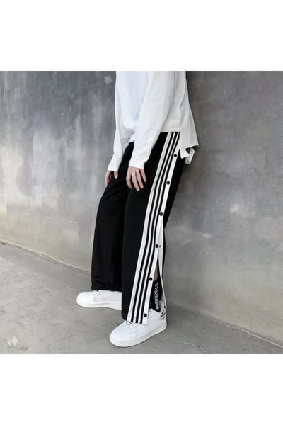 Moka Shopin Μαύρο Unisex Αλεξίπτωτο Υφασμάτινο Snap Φούτερ