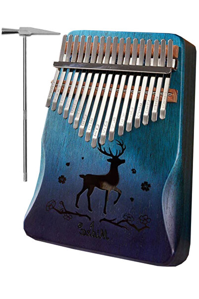 Midex Outlet Ürünü OUT-510 Hakiki Ağaç Geyik Desenli Kalimba