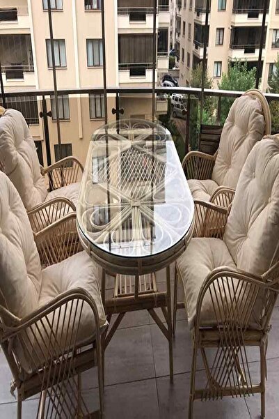 Icon Bambu Koltuk 4 Tekli Latte Minder Takımı Sadece Minder