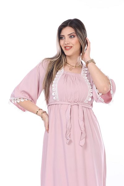 mervemoda Γυναικείο καλοκαιρινό κοντομάνικο υφαντό φόρεμα