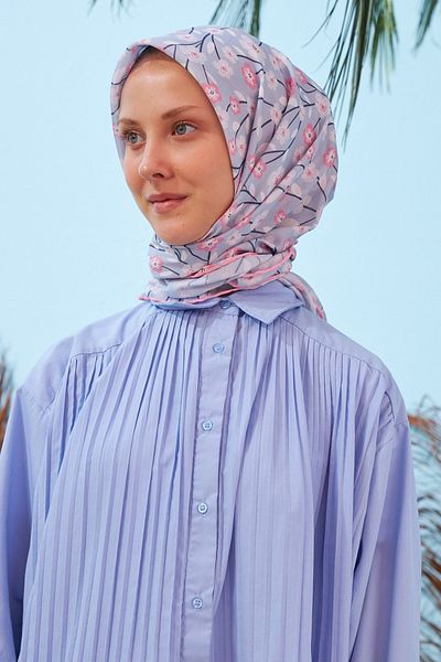 İpekhan Φουλάρι Yasmin Grey Cotton Viscose