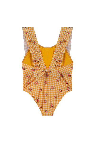 AQUELLA Girl's Gingham Pattern Swimsuit