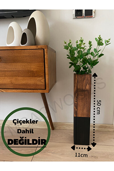 MSAĞWOODS VASĂ DECORATIVĂ DIN LEMN FLORE ARTIFICIALĂ DECOR ACASA BIROU CADOU ACASA GARDENIA BOHEMĂ