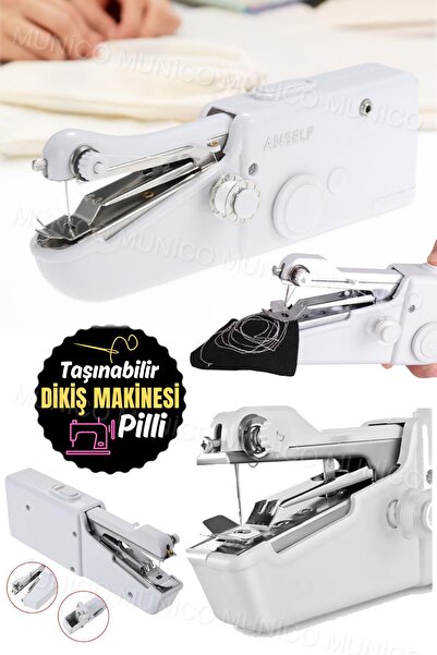 Munico Mini El Dikiş Makinesi Taşınabilir Elektrik El Dikiş Makinesi Hızlı Tamir için Uygun Pil Takılabilir