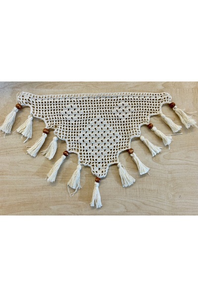 Demirhan Perde Buldan El İşi Baklava Desenli Üçgen Dantel 5'li