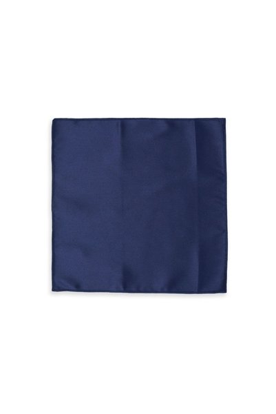 Hatemoğlu Navy Blue Satin Pocket Handkerchief - Plain Classic Design