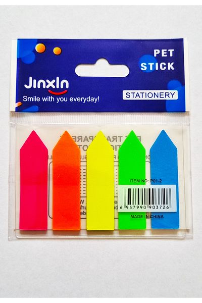 Modellino 5 Colors Film Index - Pet Stick 100 Sheets Arrow Type Adhesive Bookmark 5X20