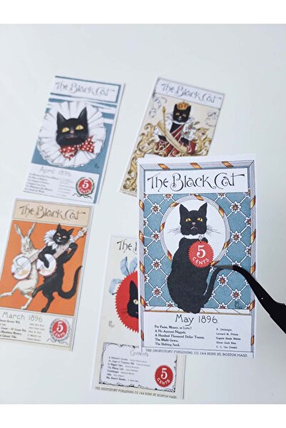 Scrapbook The Black Cat Kağıdı Vintage/ Bullet Journal/ Ing