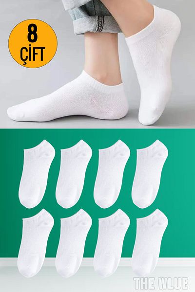 The Wlue 8 Pack Unisex Invisible Sneaker Socks - Summer Ankle Socks