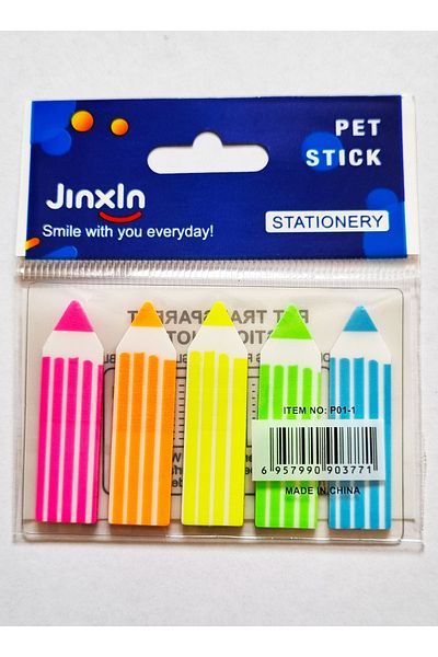 Modellino 5 Colors Film Index - 100 Sheets Pen Type Adhesive Bookmark 5x20