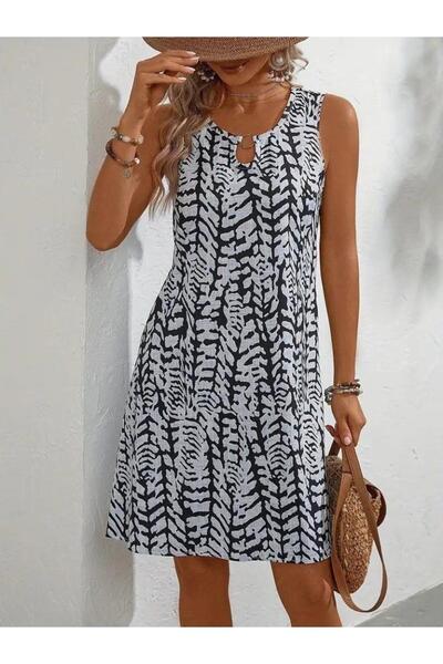 Esinty Esinty Trend - Rochie fără mâneci pentru femei cu detaliu inel (culoare)