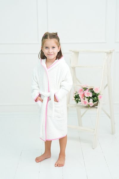 TEKSMODA HER MODA ONDA رداء حمام للأطفال بغطاء للرأس بتصميم وحيد القرن - قطن أبيض