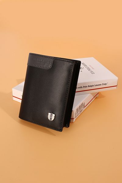 U.S. Polo Assn. US POLO ASSN.7616-7617-7615 Μαύρο Δερμάτινο Γνήσιο Πορτοφόλι Θήκη