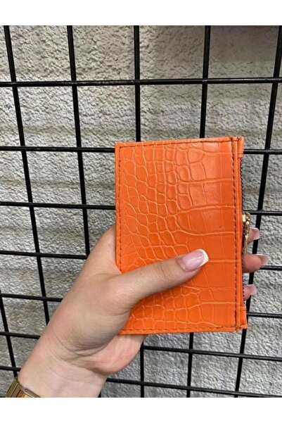 ilknurbutik Turuncu Croco Kartlık Cüzdan