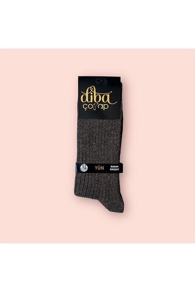 Diba Ανδρικές κάλτσες Winter Derby Wool χωρίς ραφή - Καφέ