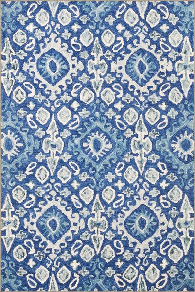 Rugs Modern Halı White Blue Round Lozenge Decorative Washable Carpet Miravip8978