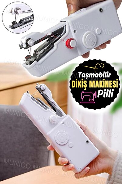 Munico Taşınabilir Elektrikli El Dikiş Makinesi Hız Tamir Ev Seyahat Giyim Be...