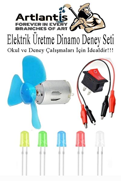 Artlantis Dinamo Deney Seti 1 Paket Rüzgar Enerjisinden Elektrik Üretme Deney...