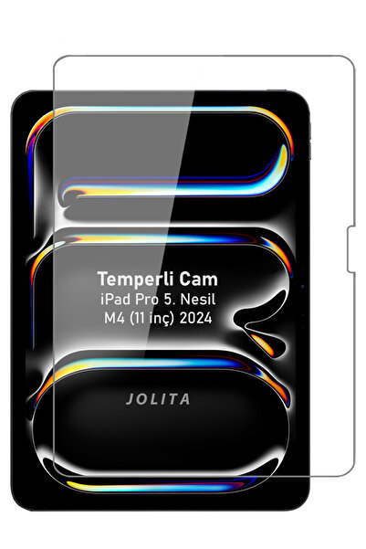 Jolita iPad Pro 11 inç M4 Temperli Ekran Koruyucu Kırılmaz Cam 5. Nesil 2024 A2836 A2837 A3006