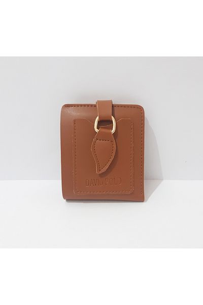 renkli çiçekler Кафяв дамски портфейл - 12x10 см