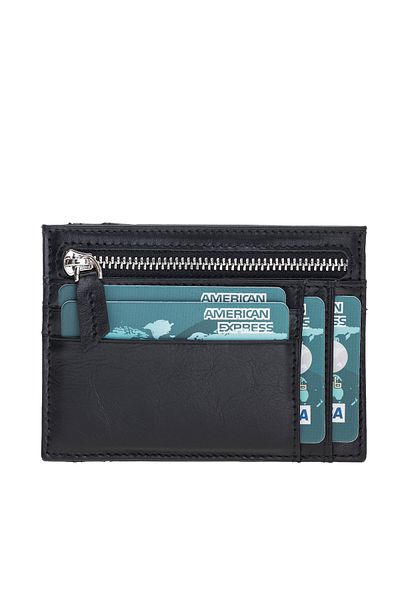 Lev Leather Θήκη πιστωτικής κάρτας από γνήσιο δέρμα - Θήκη για κέρματα, Θήκη για μετρητά, Όνομα με δυνατότητα γραφής
