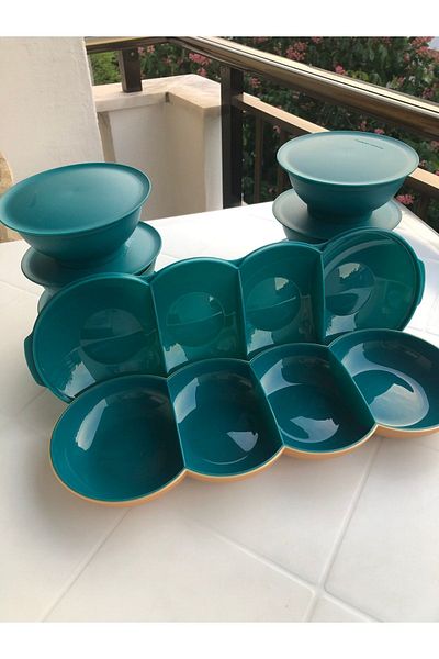 Tupperware وعاء ووعاء للوجبات الخفيفة من Berrak مكون من 6 قطع مع غطاء