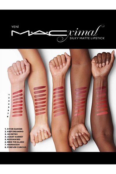 M.A.C M·A·CXIMAL - Silky Matte Lipstick, Moisturizing Effect, Intensive Color-Providing Lipstick