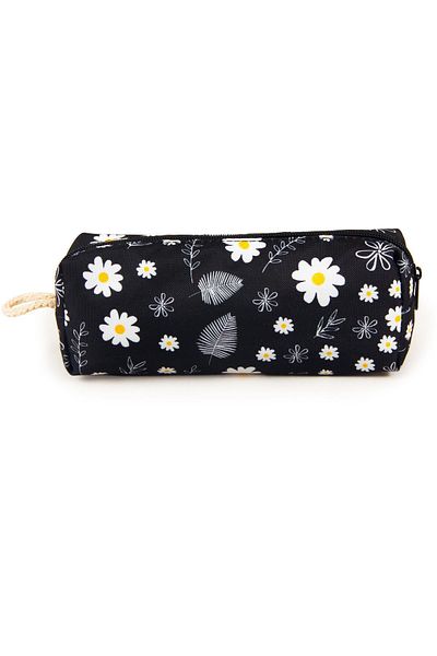 AlpCollection Daisy Patterned Leaf Zippered Makeup Bag