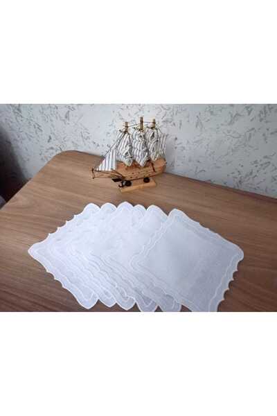 HİFA HOME 6 Coffee Colored Cream Presentation Napkins