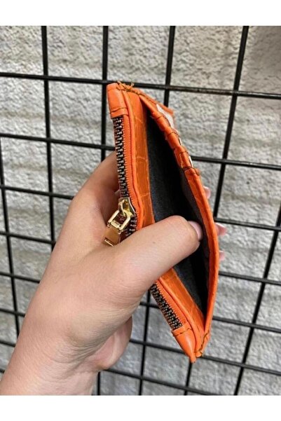 ilknurbutik Turuncu Croco Kartlık Cüzdan