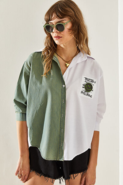 Bianco Lucci Oversize dámska košeľa – vyšívaná, model 4487, 60251334