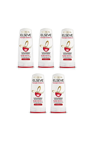ELSEVE Loreal Elseve Saç Bakım Kremi Komple Onarıcı 5 Yapılandırıcı Bakım Yıpranmış Saçlar 375 Ml X 5 Adet