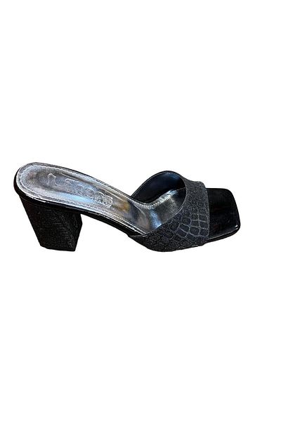 Shoes Papuci sclipici pentru femei cu toc gros