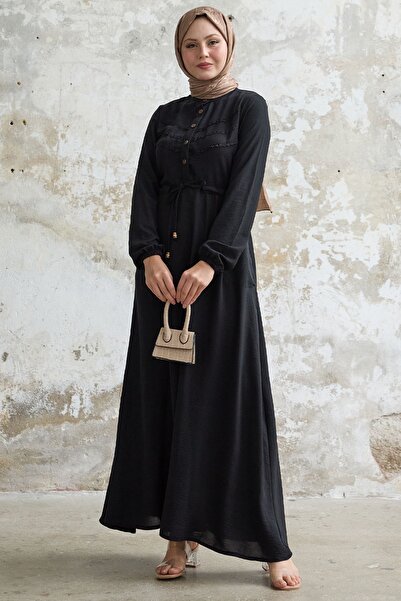 InStyle Μαύρο Φόρεμα Ayrobin - Guipure Λεπτομερές