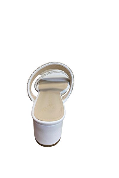 AYEM Жіночі капці з товстим каблуком і деталями з каменю