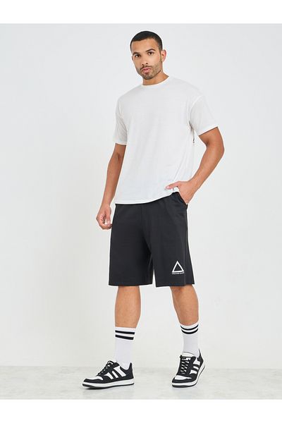 Styli Eco Earth Graphic Hem Printed Oversized Active Shorts