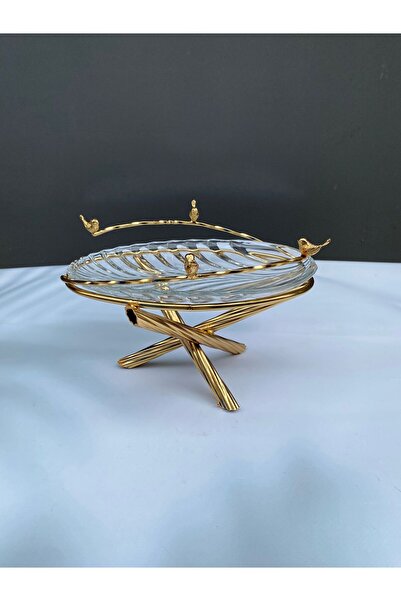 AZADE BAKIR Gold Colored Single Glass Sunmluk with Bird