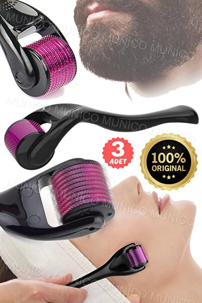 Munico 3 Adet Titanyum Mikroiğne Skar Derma Rulo Sakal Çıkma Saç Dökülmesi 1....