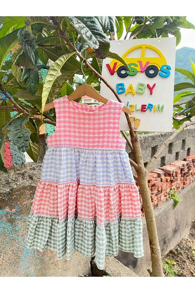 VOSVOSBABYSTORE Rochie cu model curcubeu roz