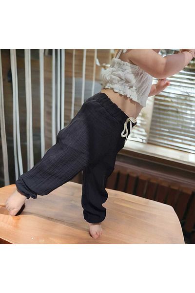BEBEĞİME ÇORAP Organic Muslin Baby and Kids Trousers - Elastic Leg