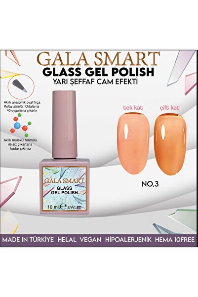 gala smart Glass Gel Polish 10 ML NO:03[Yarı Şeffaf Cam Efekti]