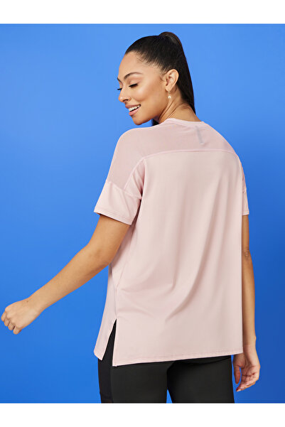 Styli Shoulder Mesh Panel Insert Oversized Yoga Top