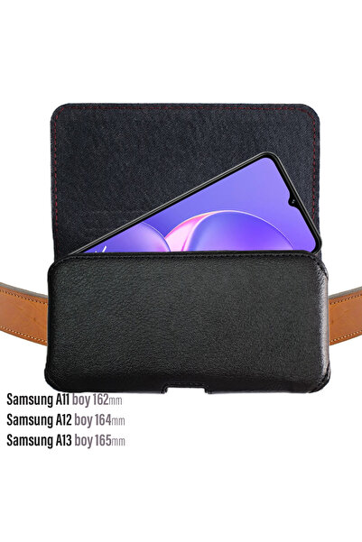 EXENAR Samsung A11 A12 A13 - Husă neagră și geantă pentru curea