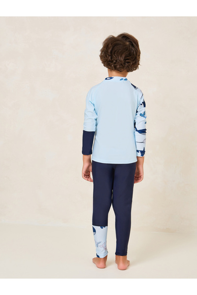 Styli Graphic Print Long Sleeves Top & Pants Swimming Set