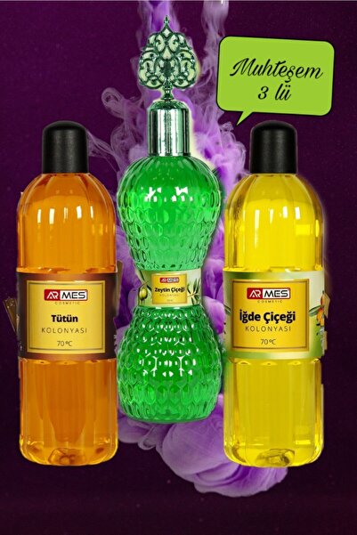 Armes Kolonya 3lü Set Tütün,zeytin,iğde Çiçeği