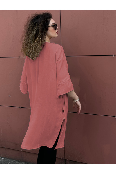 QLAY Oversize Women's Tunic - Side Slit, Half Sleeve