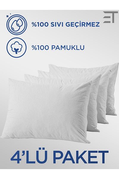Dream Time Cotton Zippered Liquid Proof Pillow Protector Mattress 4 Pieces