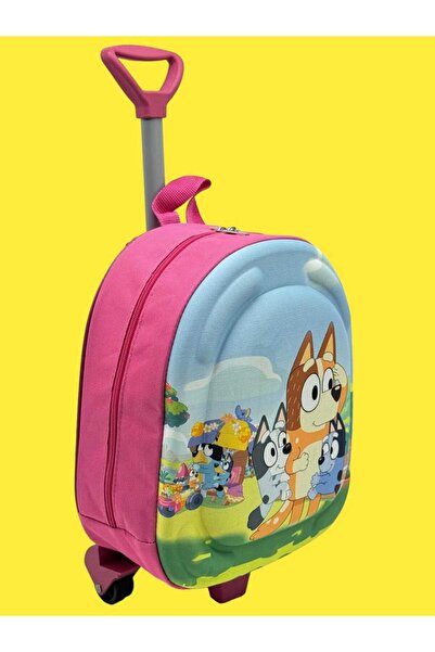 Trenderrs Rucsac cu imprimeu color Eva pentru fete - creșă cu racletă și roți în relief