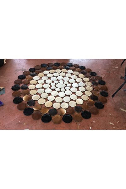 Victory Leather Carpet Dekoratif siyah kahve krem geçişli